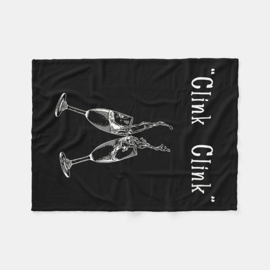 Womens Clink Clink V-neck  Fleece Deken (Voorkant (Horizontaal))