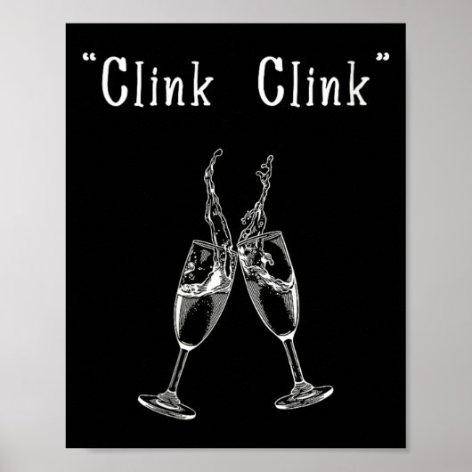 Womens Clink Clink V-neck  Poster (Voorkant)