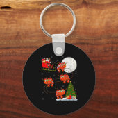 Womens Clown Fish Santa Sleigh Flying Funny Magica Sleutelhanger (Voorkant)