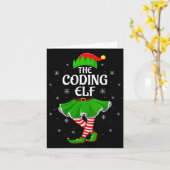 Womens Coding Elf Christmas Family Girls Women Elf Kaart (Gele Bloem)