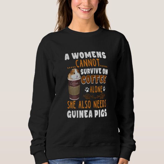 Womens  Coffee Guinea Pigs Woman Trui (Voorkant)