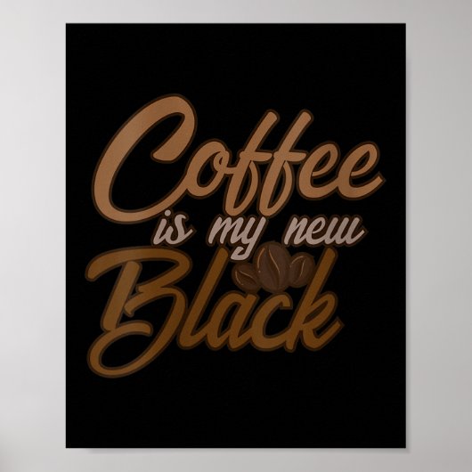 Womens Coffee Is My New Black Coffee Lover Funny Q Poster (Voorkant)