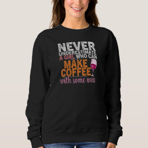 Womens Coffee Wine Quote Barista Cool Coffee Wine Trui
