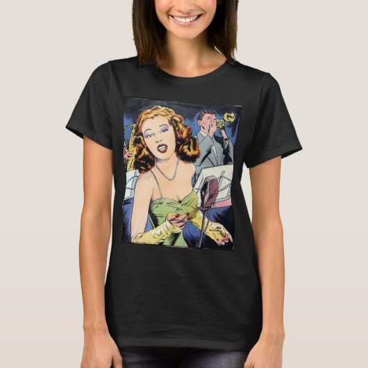 Women's Comic Hollywood Glamor in 1950 T-shirt (Voorkant)