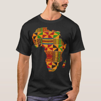Womens Cool Africa Kaart Kente Doek Gift Voor Mann T-shirt