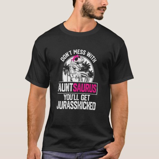 Womens Cool Auntsaurus Dinosaur Rex Cute Moeders T-shirt (Voorkant)