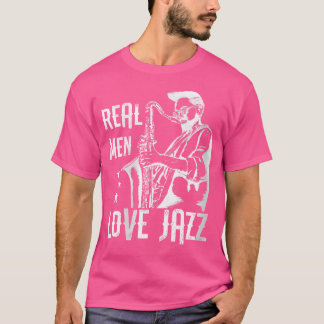 Womens Cool Echte Mannen houden van jazzmuzikanten T-shirt