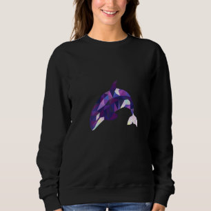 Womens Cool Orca Killer Whale Geometric Willife A Trui