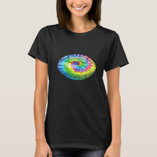 Womens Cool Tie Dye Football Cute Sports Player M T-shirt