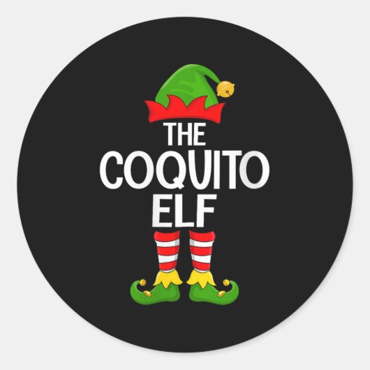 Womens Coquito Elf Xmas Matching Family Elf Squad  Ronde Sticker (Voorkant)