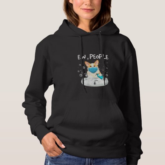 Womens Corgi Ew Mensen Handen met een F Hoodie (Voorkant)