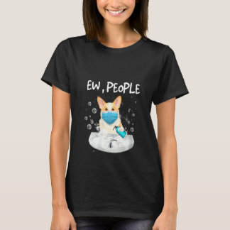 Womens Corgi Ew Mensen Handen met een F T-shirt