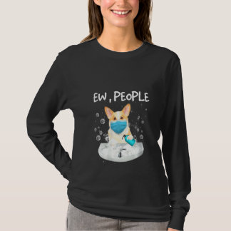 Womens Corgi Ew Mensen Handen met een F T-shirt