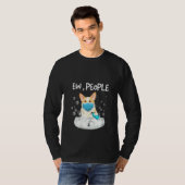 Womens Corgi Ew Mensen Handen met een F T-shirt (Voorkant volledig)
