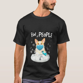 Womens Corgi Ew Mensen Handen met een F T-shirt