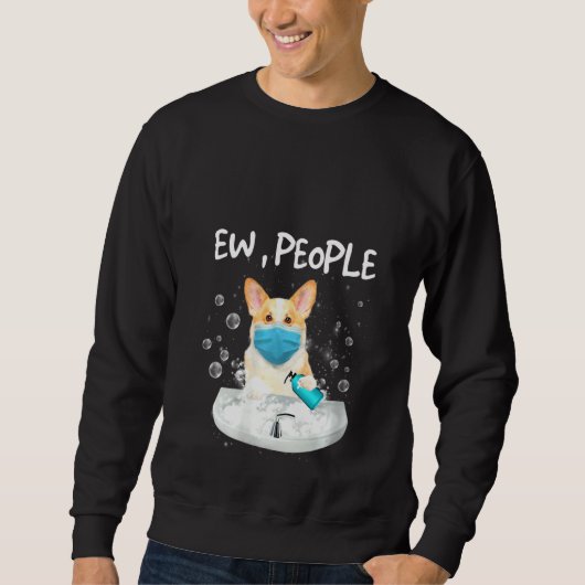 Womens Corgi Ew Mensen Handen met een F Trui (Voorkant)