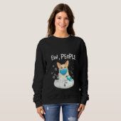 Womens Corgi Ew Mensen Handen met een F Trui (Voorkant volledig)