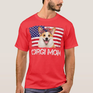Womens Corgi Ma ons vlag op 4 juli patriottisch Wo T-shirt