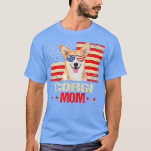 Womens Corgi Ma Usa Vlag Hondenliefhebber Moederda T-shirt