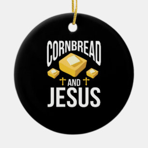 Womens CornBrood en Jesus Corn Bread Baking Dank Keramisch Ornament