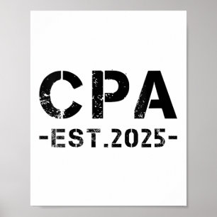 Womens CPA EST 2025 Certified Public Accountant EX Poster