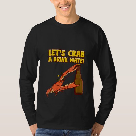 Womens Crab Funny Drink Bierpun Beach Ocean T-shirt (Voorkant)