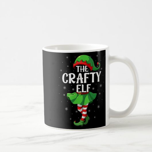 Womens Crafty Elf Christmas Girls Women Elf Squad  Koffiemok (Rechts)