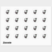 Womens Craneo de Gato Sugar Skull Cat Hallow Ronde Sticker (Vel)
