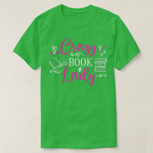 Womens Crazy Book Lady T-shirt (Design voorkant)
