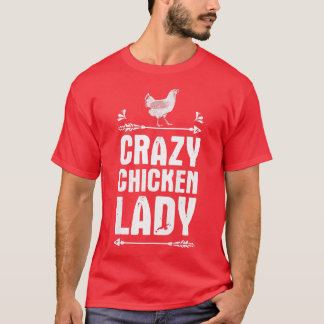 Womens Crazy Chicken Lady Funny Chicken Lover Boer T-shirt