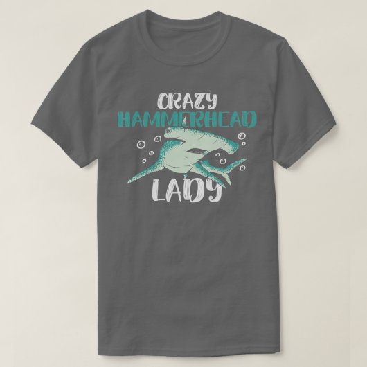 Womens Crazy Hammerhead Lady Design voor een Hamme T-shirt (Design voorkant)