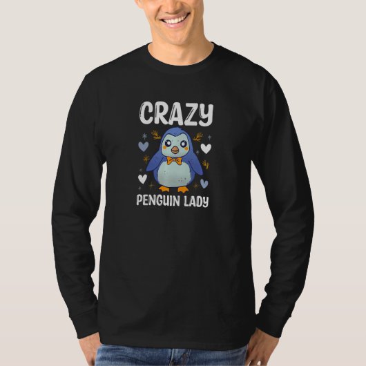 Womens Crazy Penguin Lady  Animal Zookeeper T-shirt (Voorkant)