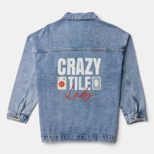 Womens Crazy Tegel Lady voor een Mahjong Lady Denim Jacket