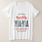 Womens Crazy Yia-Yia Grandma Moederdag Gift Grote Maat T-shirt (Design voorkant)