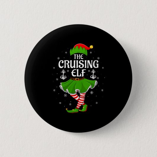 Womens Cruising Elf Christmas Family Girls Women E Ronde Button 5,7 Cm (Voorkant)
