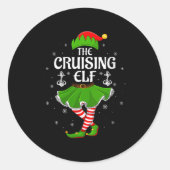 Womens Cruising Elf Christmas Family Girls Women E Ronde Sticker (Voorkant)