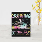 Womens Cruising Into New Year 2026 Countdown Party Kaart (Gele Bloem)