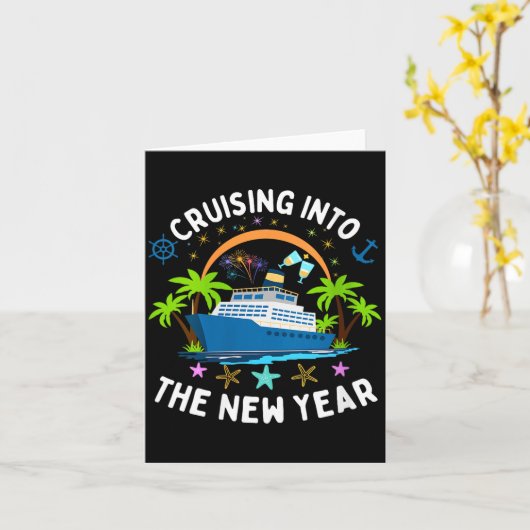 Womens Cruising Into New Year 2026 Family Matching Kaart (Gele Bloem)