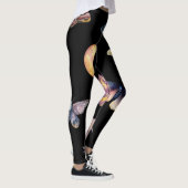 Women's Crystals & Moths Black Fashion Leggings (Rechts)