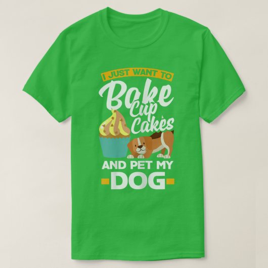 Womens Cupcake Baking Dog Owner 2933 T-shirt (Design voorkant)
