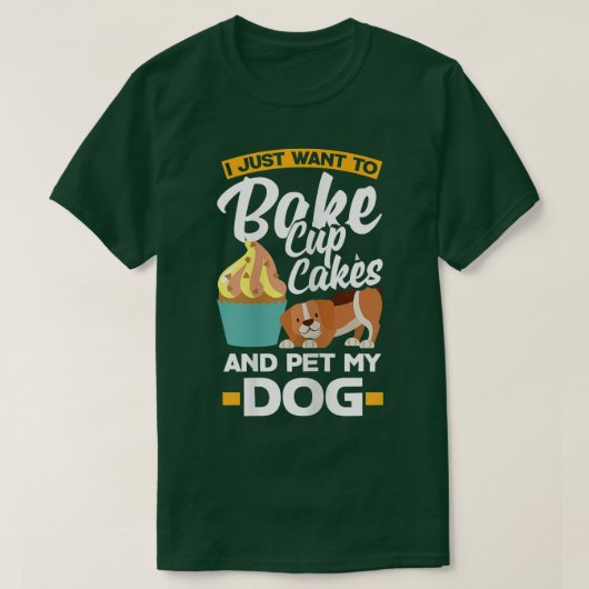Womens Cupcake Baking Dog Owner T-Shirt (Design voorkant)