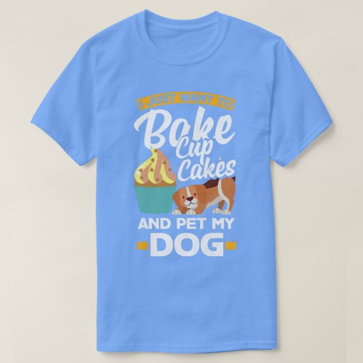 Womens Cupcake Baking Dog Owner T-shirt (Design voorkant)
