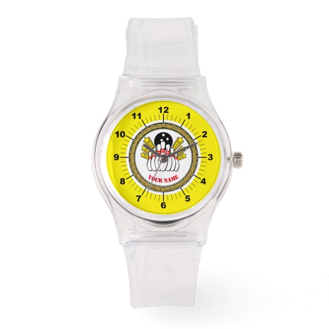 Women's Custom Bowling (naam toevoegen)Sportief ro Horloge (Voorkant)