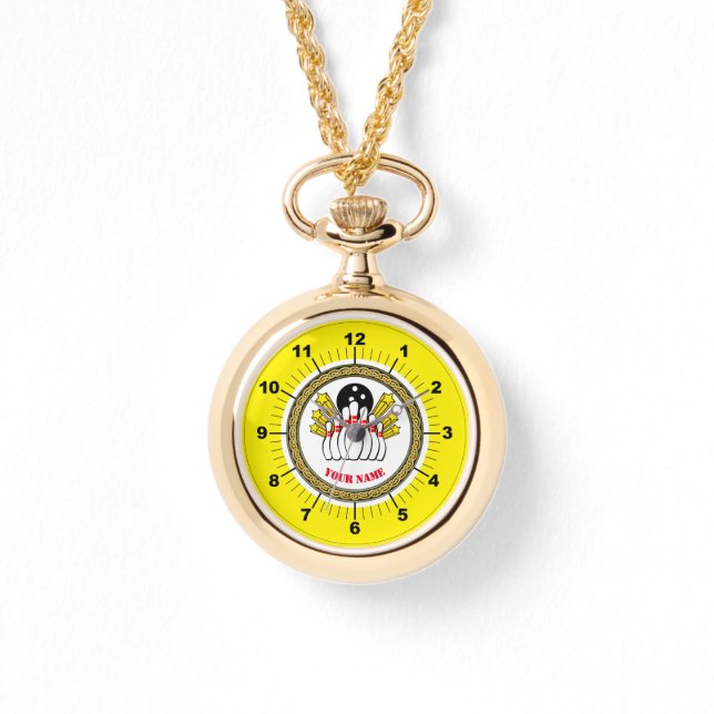 Women's Custom Bowling (naam toevoegen) Wraparound Horloge (Voorkant)