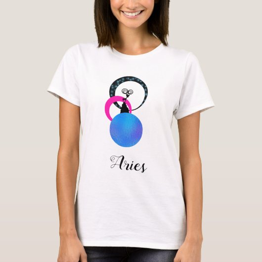 *~* Women's Cute Aries Zodiac Gekke Funny T-shirt (Voorkant)