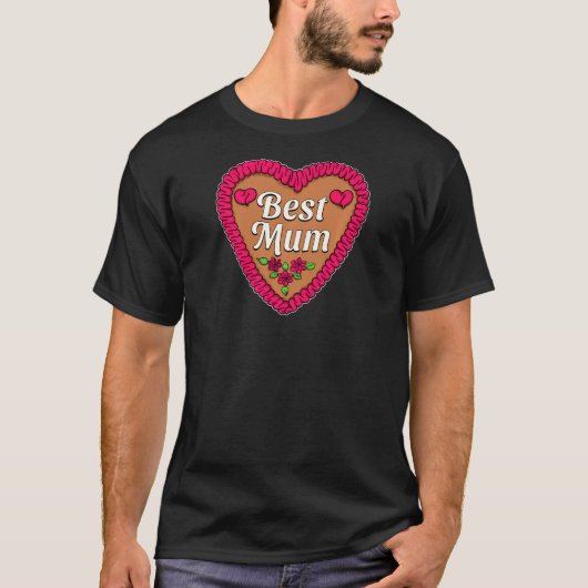 Womens Cute Best Mum Heart Mother's Day T-shirt (Voorkant)