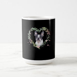 Womens Cute Boston Terrier Mam Flower Hondenliefhe Koffiemok