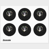 Womens Cute Boston Terrier Mam Flower Hondenliefhe Ronde Sticker (Vel)