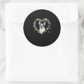 Womens Cute Boston Terrier Mam Flower Hondenliefhe Ronde Sticker (Tas)