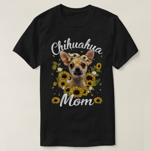 Womens Cute Chihuahua Ma Sunflower Dog mama T-shirt (Design voorkant)